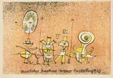 Die heitere Seite by Paul Klee, 1923, Farblithographie auf leichtem Karton (Postkarte), sold Nov 2011