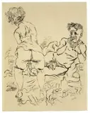 Ohne Titel (Paar) by George Grosz, 1937, Tuschfeder auf Papier, sold Nov 2011