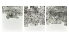 Eduardo Chillida, Une Hélène de vent ou de fumée, 1990, Original-Leinenmappe, typografisch bedruckt, mit 3 Kaltnadelradierungen, 3 Texten von Y. Bonnefoy, einem Titelblatt und einem Impressum, jeweils auf Velin