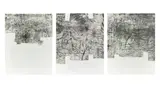 Eduardo Chillida, Une Hélène de vent ou de fumée, 1990, Original-Leinenmappe, typografisch bedruckt, mit 3 Kaltnadelradierungen, 3 Texten von Y. Bonnefoy, einem Titelblatt und einem Impressum, jeweils auf Velin