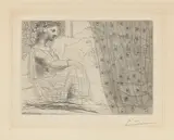 Pablo Picasso, Marie-Therese, en vestale veillant le minotaure endormi, 1933, Radierung auf Velin