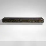 Sculpted Bronze wall-hanging shelf, model PE 17 by Paul Evans, 1970, bronzed resin over wood, slate, sold Sep 2022