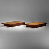 Twin beds, pair by George Nakashima, 1961, American black walnut, sold Sep 2022