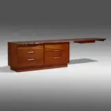 Rare Double Chest of Drawers with desk by George Nakashima, 1960, East Indian laurel, cherry, sold Sep 2022