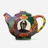 Roberto Lugo, MF Doom and Lil Wayne teapot, 2022, glazed ceramic