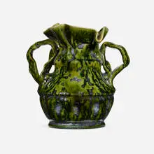 Vase by George E. Ohr, 1897-1900, glazed earthenware, sold Sep 2022