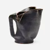 Pitcher by George E. Ohr, 1898-1910, glazed earthenware, sold Sep 2022
