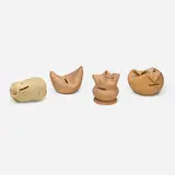 George E. Ohr, Collection of four novelty banks, 1897-1900, bisque earthenware