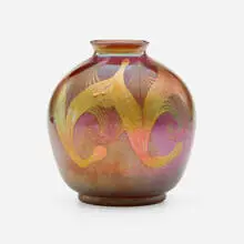 Vase by Tiffany Studios, c. 1896, hand-blown Favrile glass, sold Sep 2022