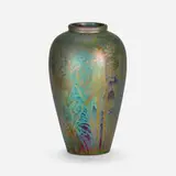 Jacques Sicard for Weller Pottery, Fine and Large vase with thistle, 1903-17, glazed earthenware