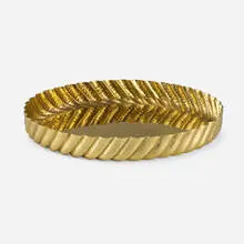 Tray by Josef Hoffmann, c. 1920, gilt hand-hammered brass, sold Sep 2022