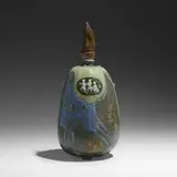 Taxile Doat, Important La Musique et La Danse gourd bottle with stopper