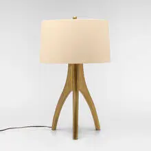 Modern, Table lamp, brass, linen shade