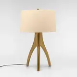 Modern, Table lamp, brass, linen shade