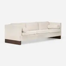 Sofa by Ludwig Mies van der Rohe, upholstery, walnut, sold Jun 2025