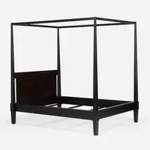 Queen-size four-poster bed by Christian Liaigre, c. 1995, stained oak, enameled steel, sold Jun 2025