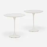Eero Saarinen, Tulip occasional tables model 161F, pair, laminate, enameled aluminum