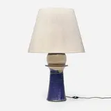 Carl Cunningham-Cole, Table lamp, c. 1965, glazed stoneware, cotton rope shade