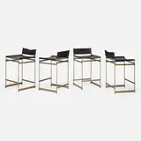 Alexander Diaz Andersson, Redo stools, set of four, c. 2020, leather, patinated steel