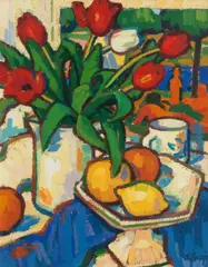 Joan Gillespie, Still life with tulips