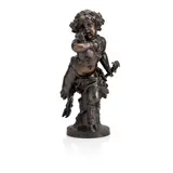 Michel Clodion, late 19th century bronze figure of a Satyr with Bird, bronze