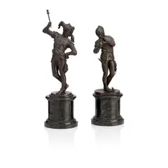 Eugène Barillot, pair of bronze figures, bronze