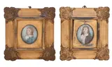 Richard Bull, A pair of portraits of young boys, Gouache on ivory