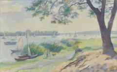 Conrad Felixmüller, Havellandschaft (Lieperbucht, Insel Lindwerder), 1935, Öl auf Leinwand