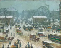 Paul Hoeniger, Der Potsdamer Platz in Berlin im Winter, 1915, Öl auf Leinwand