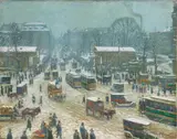 Paul Hoeniger, Der Potsdamer Platz in Berlin im Winter, 1915, Öl auf Leinwand