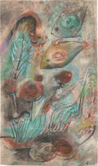 Hannah Höch, Unterwasserwelt, Gouache auf Velin