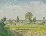Otto Modersohn, Sommermorgen, 1927, Öl auf Hartfaser