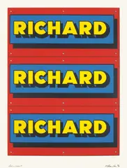 Advertisement by Richard Hamilton, 1975, Farbserigraphie auf Guarro-Velin, sold Jun 2009