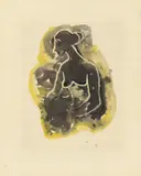 Karl Hofer, Frau im Profil / Frau am Tisch (beidseitig)