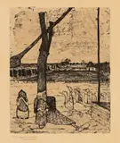 Paula Modersohn-Becker, Die Gänsemagd, 1899, Radierung und Aquatinta auf Velin