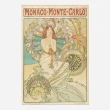Monaco Monte-Carlo by Alphonse Mucha, 1897, lithograph in colors, sold Sep 2022