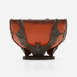 D'Argyl (E. Val & Cie), Bowl with bats, c. 1910, glass, patinated brass