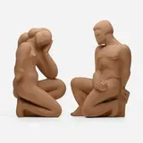 Waylande Gregory, Rare nude figures, c. 1930, terracotta
