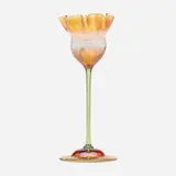 Ruffled floriform vase by Tiffany Studios, c. 1902, hand-blown Favrile glass, sold Sep 2022
