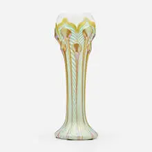 Quezal, Large Tendril vase, c. 1910, hand-blown glass