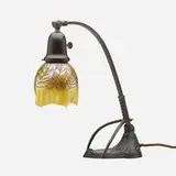 Loetz, Phänomen lamp shade (Gre 413), c. 1900, hand-blown glass, patinated bronze