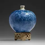 University City, Vase and reticulated stand, 1913, crystalline-glazed porcelain, bisque earthenware