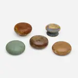 Adelaide Robineau, Door knobs, set of five, c. 1915, glazed porcelain