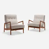 Jens Risom, Lounge chairs, pair