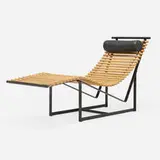 Peter Straßl, Spine Back lounge chair, 1978, lacquered steel, beech, leatherette