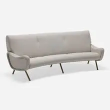 Lady sofa by Marco Zanuso, 1951, upholstery, brass, sold Jun 2025