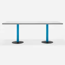 Kroma dining table by Antonia Astori, c. 1985, laminate, enameled steel, sold Jun 2025