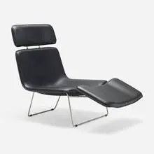 Erwan Bouroullec, SG/4T Spring lounge chair, 2000, leather, stainless steel