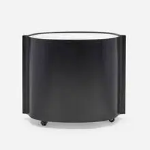 Eugenio Gerli, Bar, model B106, 1966, lacquered oak plywood, laminate, matte chrome-plated steel