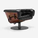 Martin Grierson, London swivel chair, 1962, leather, rosewood veneer, lacquered steel and plastic